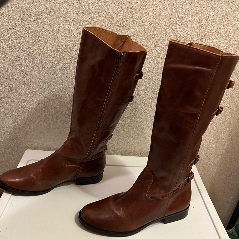 Matisse Brown Over the Knee Boots with Classic Design and Low Stacked Heel